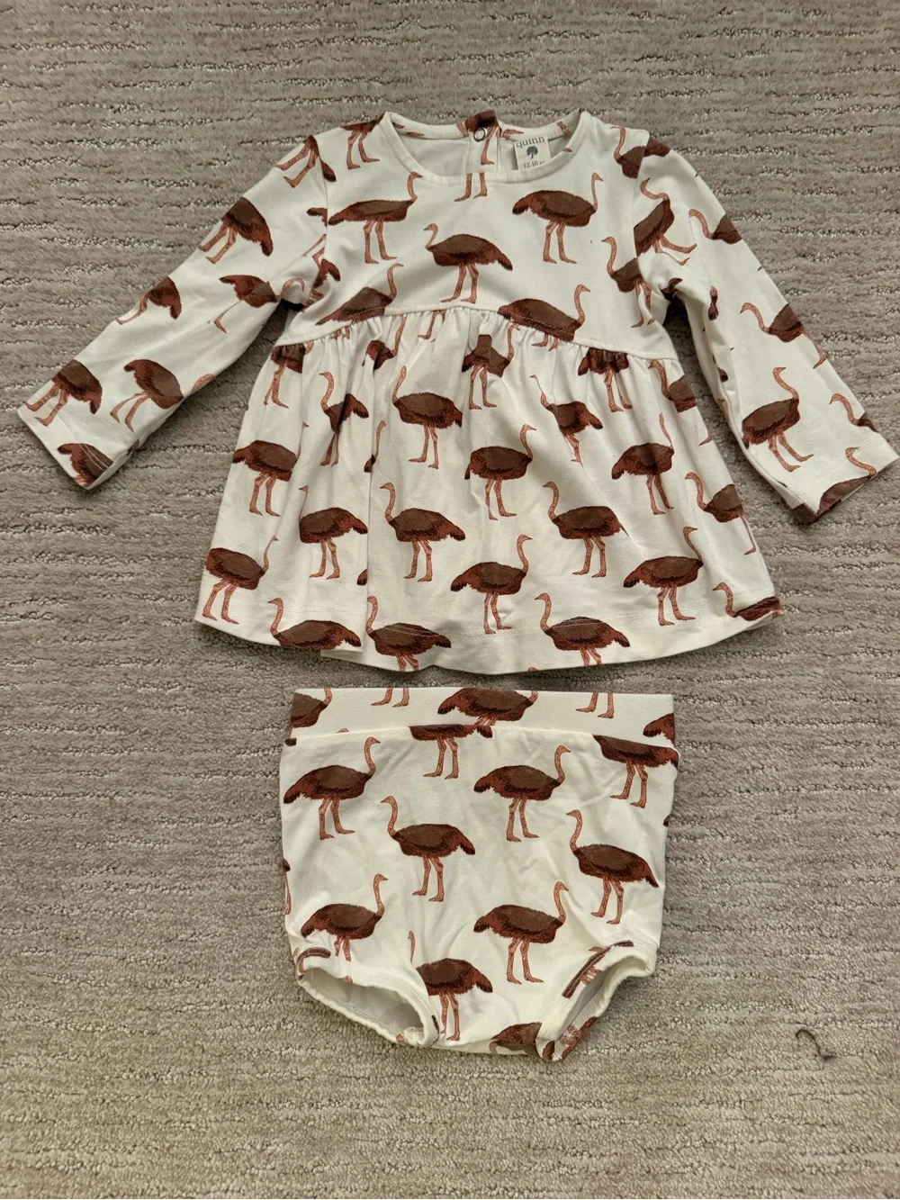 Kate Quinn Ostrich Dress & Bloomer Set 12-18mo